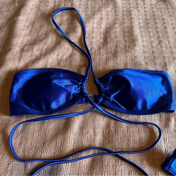 LIKE NEW Shimmer Satin Bikini Set - Picture 2 of 10